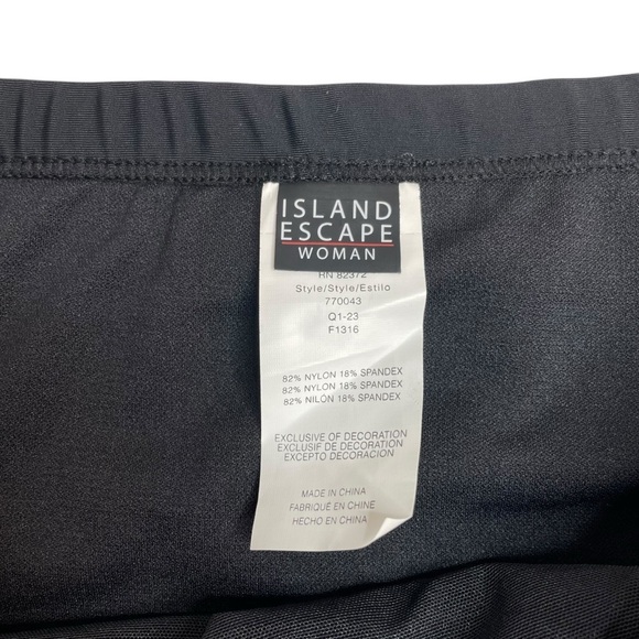 Island Escape Plus Size High Waist Bikini Bottoms Tummy Control Black 18 W New - Picture 4 of 5